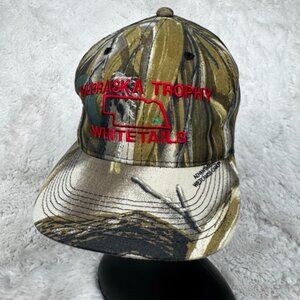 Vintage Nebraska Trophy Whitetail Camouflage Camo Hunting Snapback Hat OSFA